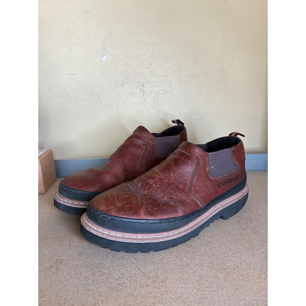 Chinook Workhorse Romeo Mens 11W Brown Leather EH Slip On Work Boots 15320